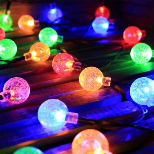 Solar 50 LED String Light Crystal Ball Garden Yard Decor Lamp Outdoor Waterproof