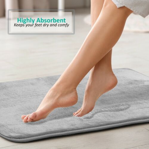 Luxurious Absorbent Soft Memory Foam Bath Mat Bathroom Shower Rug