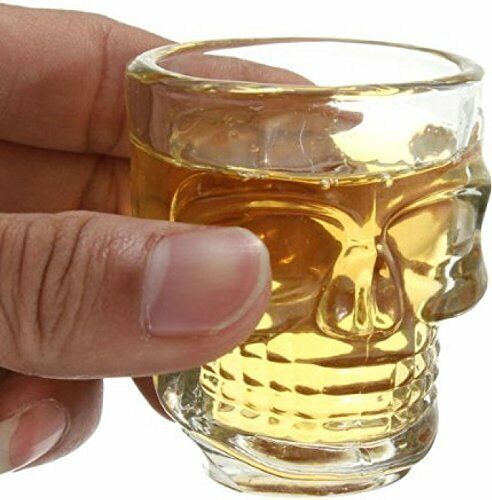 Skull Face Heavy Base Whiskey Shot Glasses Set of 6