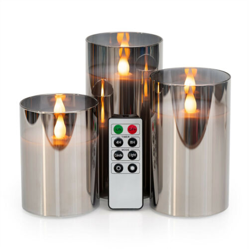 LED Candle Sets Flickering Taper Faux Wax Color Change Options w/ Remote