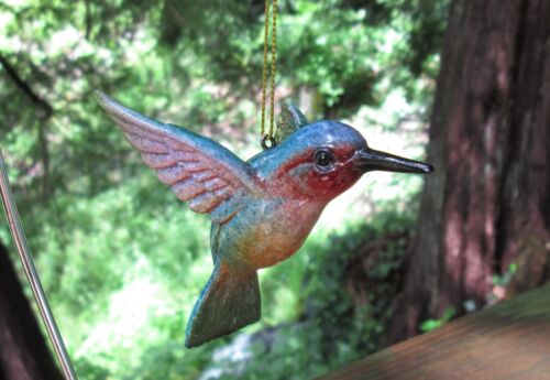 Hummingbird Hanging Ornament 4" Polystone Bird Choose from 3 Colors