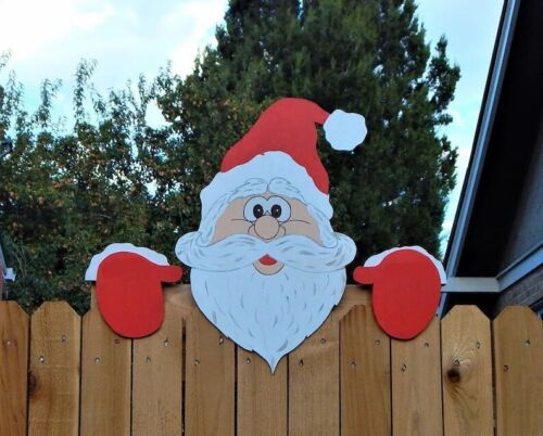 Christmas Funny Garden Santa Claus Signs Ornament Xmas Yard Fence Elk Decors US