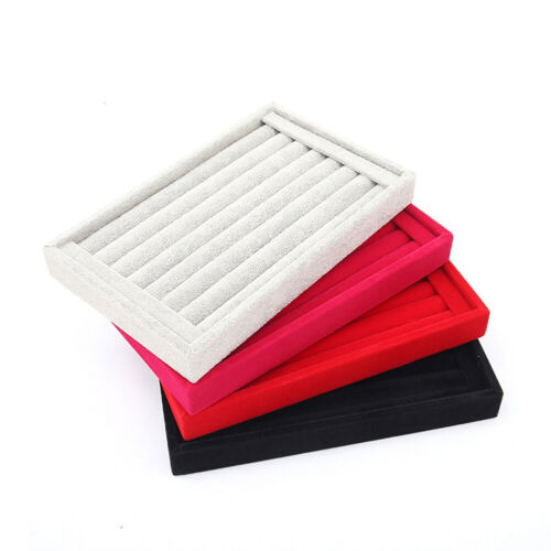 1-2 Pc Velvet Jewelry Ring Display Organizer Tray Holder