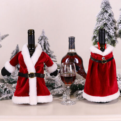 Christmas Santa Wine Bottle Cover Gift Bag Dinner Party Xmas Table Decoration