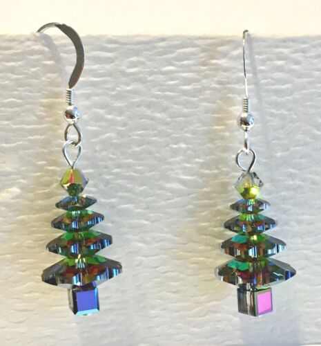 CHRISTMAS TREE EARRINGS made with VITRAIL MEDIUM SWAROVSKI CRYSTALS Jewelry