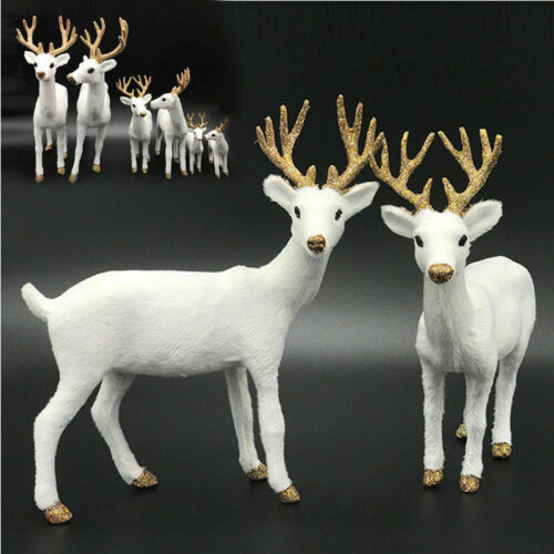 Christmas White Deer Reindeer Elk Plush Toy Xmas Home Tree Decor Ornament