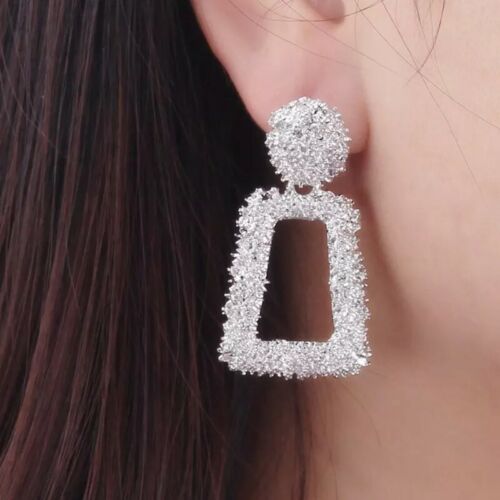 Vintage Geometric Earrings for Women Statement Earring  Jewelry Carved