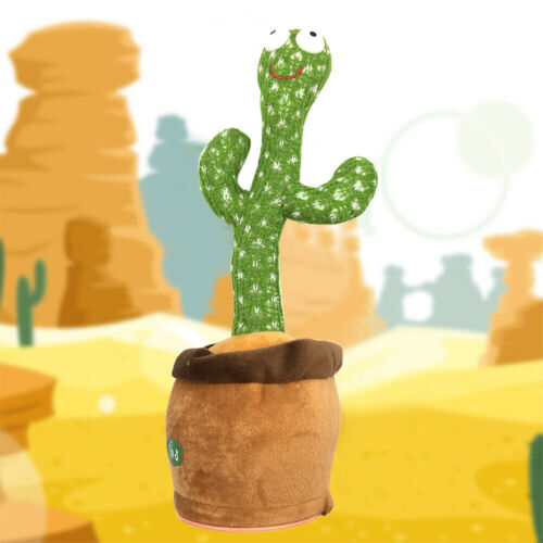 DANCING CACTUS ELECTRONIC TALKING PLUSH TOY PLAYS MUSIC & RECORDS AUDIO FOR KIDS