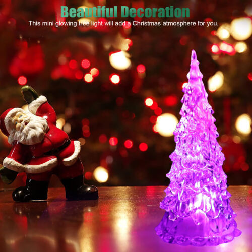 2Pcs 7 Color Changing Christmas Tree LED Night Light Table Lamp