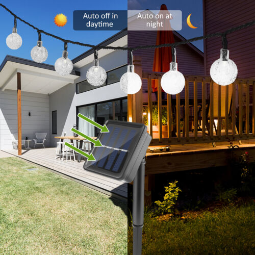 Solar Powered 30 LED String Light Garden Path Yard Decor Lamp Outdoor Waterproof