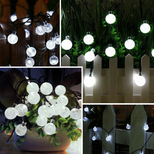 Solar 50 LED String Light Crystal Ball Garden Yard Decor Lamp Outdoor Waterproof