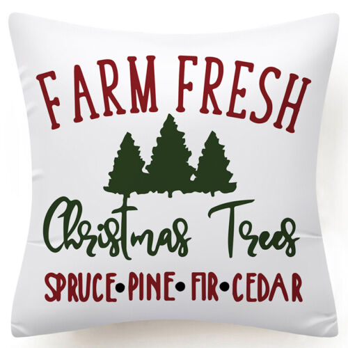 Throw PILLOW COVER Christmas Red White Xmas Double-Sided Cushion Case 18x18" USA