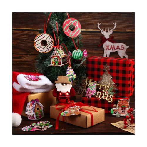 Christmas Tree Ornaments Set Christmas Candies Round Lollipop Gingerbread