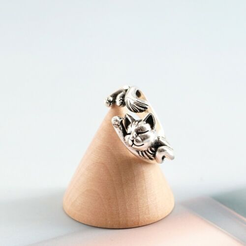 Fortune Cat Animal Rings Couple Jewelry Adjustable Finger Rings Unisex