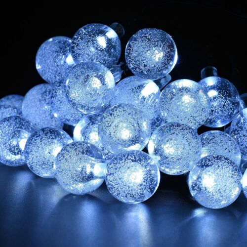 Solar 50 LED String Light Crystal Ball Garden Yard Decor Lamp Outdoor Waterproof