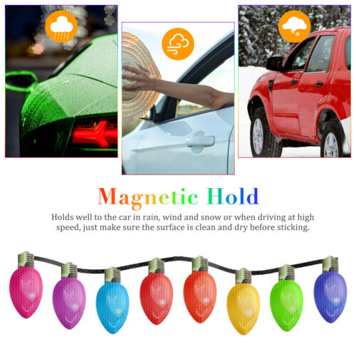 36Pcs Reflective Light Bulb Sticker Christmas Magnet