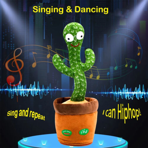 DANCING CACTUS ELECTRONIC TALKING PLUSH TOY PLAYS MUSIC & RECORDS AUDIO FOR KIDS
