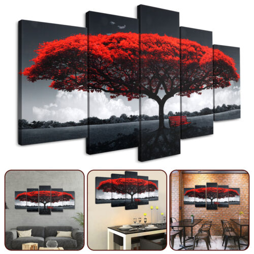 5Pcs Canvas Print Paintings Landscape Pictures Wall Art