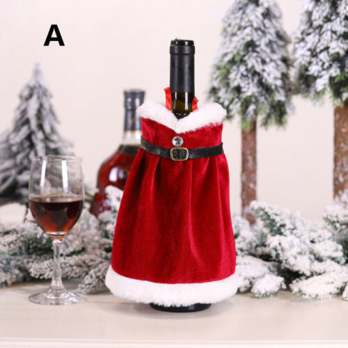 Christmas Santa Wine Bottle Cover Gift Bag Dinner Party Xmas Table Decoration