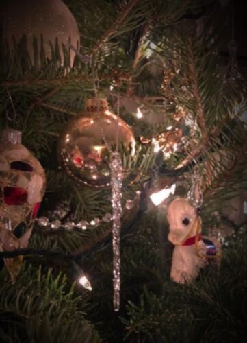 Clear Glass Icicle Ornaments Christmas Tree Decoration Set of 24