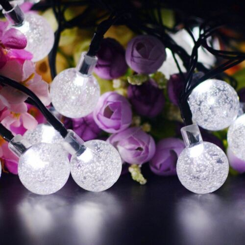 20ft 30 LED Solar String Ball Lights Outdoor Waterproof Warm White Garden Decor