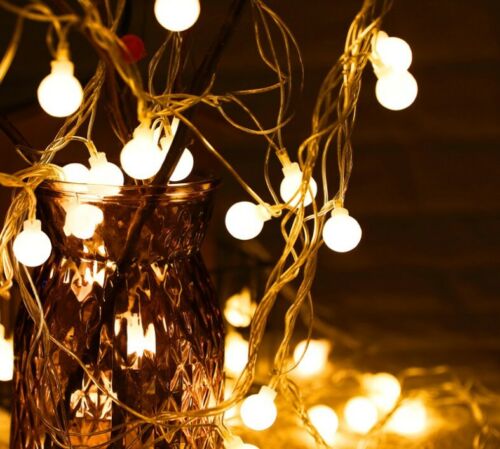 US LED Ball String Fairy Lights Battery Operated Christmas Wedding Party Decors