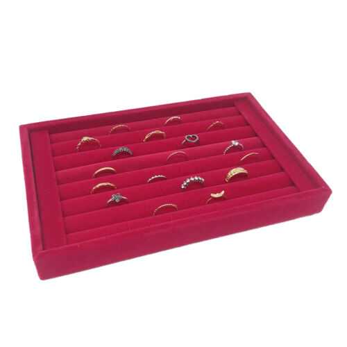 1-2 Pc Velvet Jewelry Ring Display Organizer Tray Holder