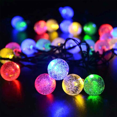 Solar 50 LED String Light Crystal Ball Garden Yard Decor Lamp Outdoor Waterproof