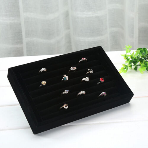 1-2 Pc Velvet Jewelry Ring Display Organizer Tray Holder