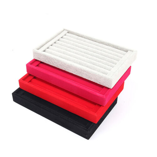 1-2 Pc Velvet Jewelry Ring Display Organizer Tray Holder